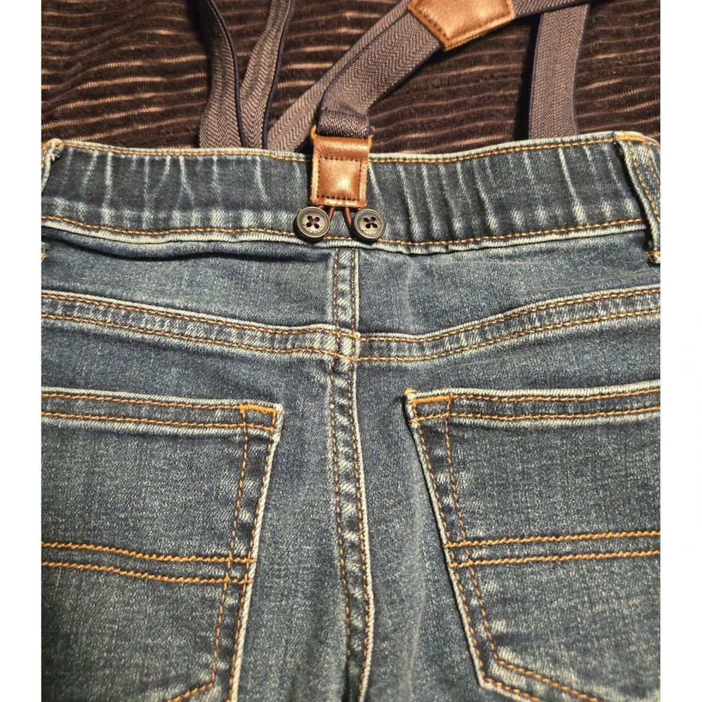 OshKosh Bgosh Toddler Boys Suspenders Jeans 2T Medium Wash Straight Leg Denim